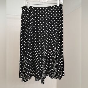 JM Collection Black and White Full Midi Skirt